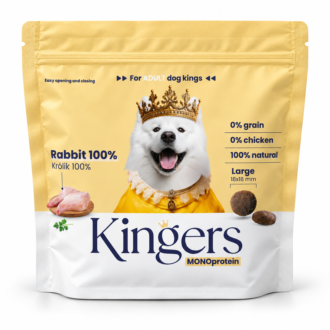 KINGERS Królik Large - Lekkie białko dla labradora