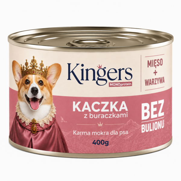 Puszka KINGERS Kaczka Mokra Karma dla Psa