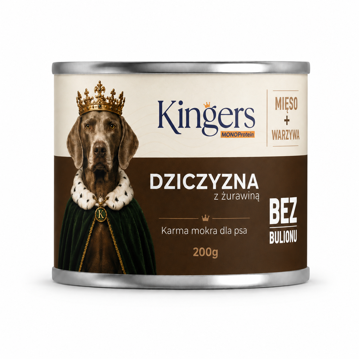 KINGERS Dziczyzna z żurawiną – Mokra karma dla psa - 200g